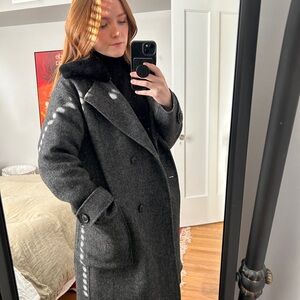Women's Charcoal Wool Coat